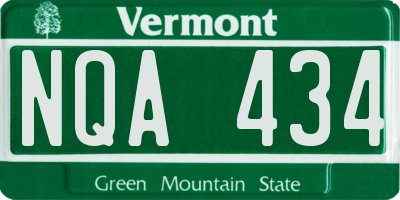 VT license plate NQA434