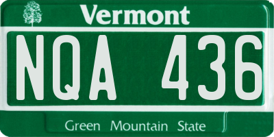 VT license plate NQA436