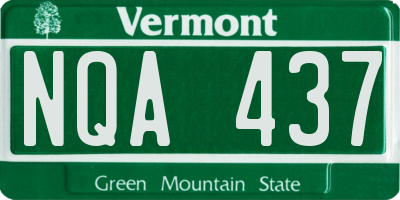 VT license plate NQA437