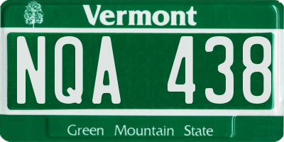 VT license plate NQA438