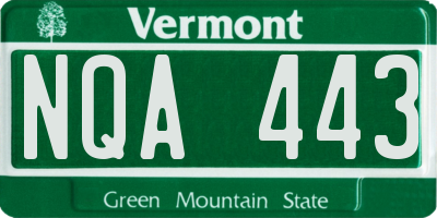 VT license plate NQA443