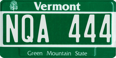 VT license plate NQA444
