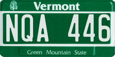 VT license plate NQA446