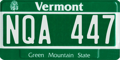 VT license plate NQA447