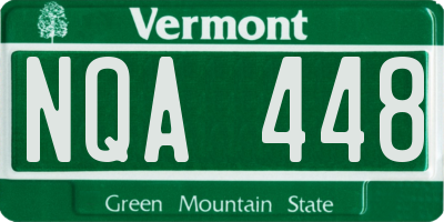 VT license plate NQA448