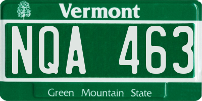 VT license plate NQA463