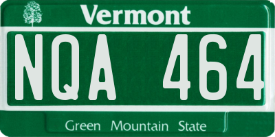 VT license plate NQA464