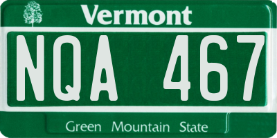 VT license plate NQA467