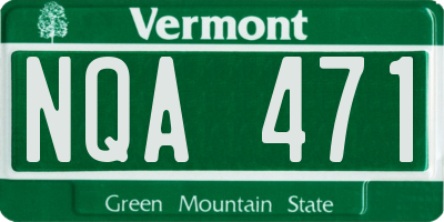 VT license plate NQA471
