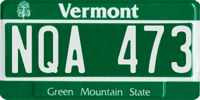 VT license plate NQA473