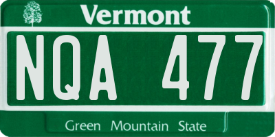 VT license plate NQA477