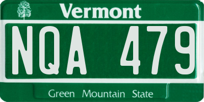 VT license plate NQA479
