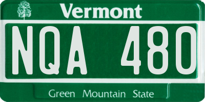 VT license plate NQA480