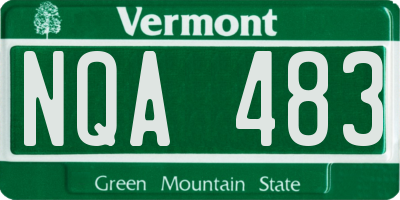 VT license plate NQA483