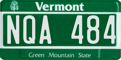 VT license plate NQA484