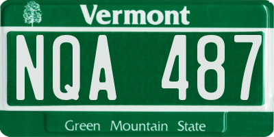 VT license plate NQA487
