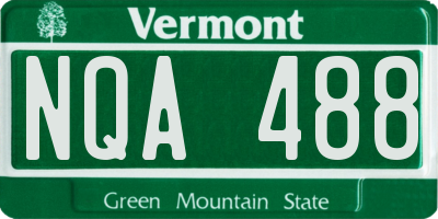 VT license plate NQA488