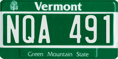 VT license plate NQA491