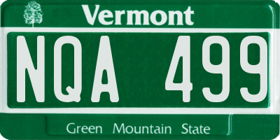 VT license plate NQA499