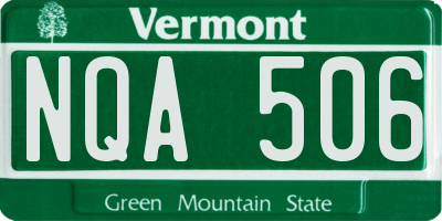 VT license plate NQA506