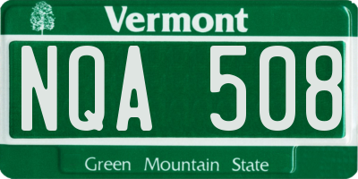 VT license plate NQA508