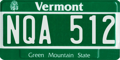 VT license plate NQA512