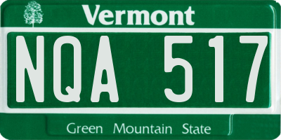 VT license plate NQA517