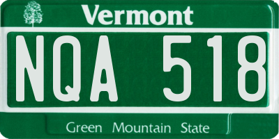VT license plate NQA518