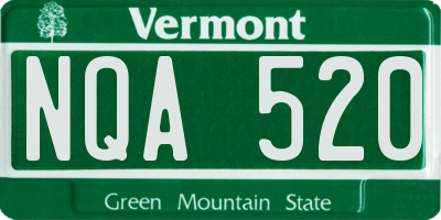 VT license plate NQA520