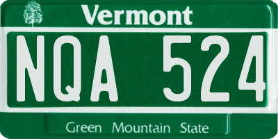 VT license plate NQA524