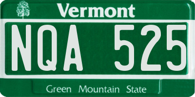 VT license plate NQA525