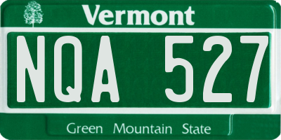 VT license plate NQA527