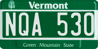 VT license plate NQA530
