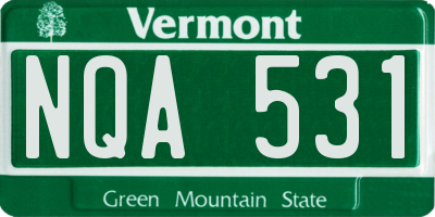 VT license plate NQA531