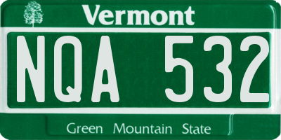VT license plate NQA532
