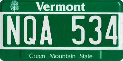 VT license plate NQA534