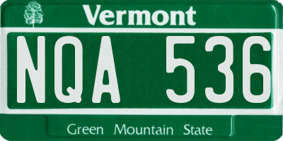 VT license plate NQA536