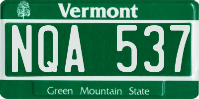 VT license plate NQA537