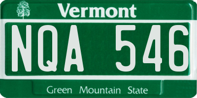 VT license plate NQA546