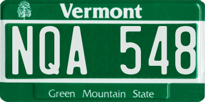 VT license plate NQA548