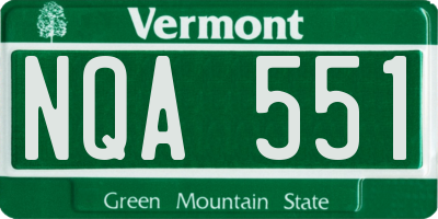 VT license plate NQA551