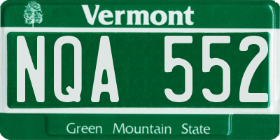 VT license plate NQA552