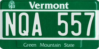 VT license plate NQA557