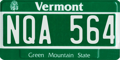 VT license plate NQA564