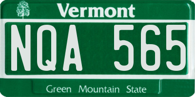 VT license plate NQA565