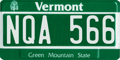 VT license plate NQA566
