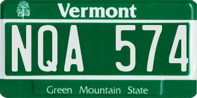 VT license plate NQA574