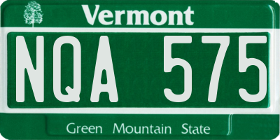 VT license plate NQA575