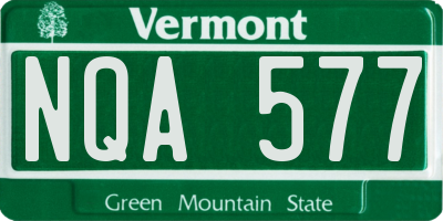 VT license plate NQA577