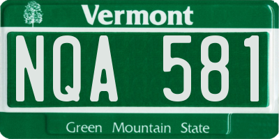 VT license plate NQA581